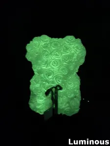 Ornamento leve para decoração de casamento com urso artificial personalizado iluminado para casa