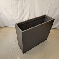 Maceta Metálica Moderna Minimalista Cuadrada para Exteriores con Recubrimiento en Polvo para Plantas de Jardín, Flores y Plantas Verdes