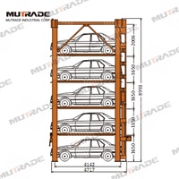 4 poteaux 5 niveaux 2000kg Triple Stacker Car Storage Lift Stacker Parking Lifters