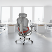 Chaise de bureau ergonomique en maille au design moderne avec appui-tête réglable et fonction pivotante pour cadre dirigeant