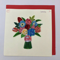 Carte de vœux 3D en quilling fait main, en forme de cœur, pop-up, avec estampage doré, œuvre d'art délicate pour la fête des mères et les célébrations