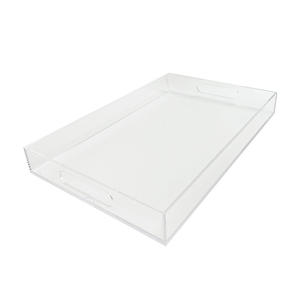 Bandeja de Servicio Decorativa Personalizable con Ranura para Fotos, Fabricada en Acrílico Transparente - Product Image 1