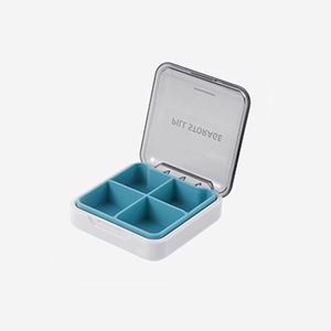 Small <b>Pill</b> Box <b>Organiser</b> Portable Silicone Daily <b>Pill</b> Case with 4 Compartments Dispenser Container - Product Image 2