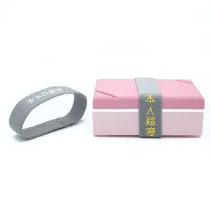 High quality 800ml 1000 ml rectangle tableware webbing elastic band lunchbox container eco friendly elastic strap