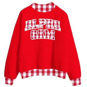 Sweat-shirt oversize à col montant pour femme, en molleton de coton brodé sur mesure, pour marques à marque privée - Product Image 1