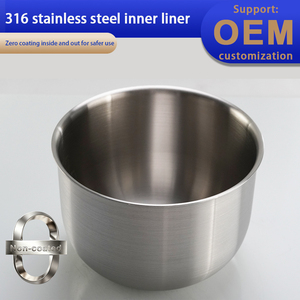 Pot intérieur en acier inoxydable de 5,5 tasses - compatible avec le modèle <span class=keywords><strong>Tiger</strong></span> JBV-A10U. fabriqué en acier inoxydable 316/304. Pas de <span class=keywords><strong>cuiseur</strong></span> à <span class=keywords><strong>riz</strong></span> - Product Image 1