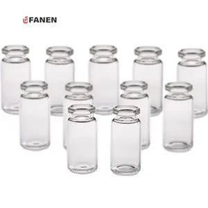 Fanen botol injeksi bening tubular b, botol obat kaca 10ml