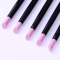 Outil de soins des ongles 5 pièces, stylo à gommage en pierre de Quartz, dissolvant de cuticules, poussoir tondeuse poignée noire