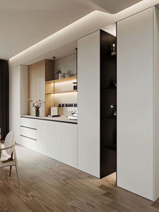 מזנון מודרני מינימליסטי לבן מעץ מלא של JINGSHUN, ארון תצוגה עם 5+ מגירות ומדפים, ידידותי לסביבה, בעל תו תקן CE, לסלון - Product Image 4