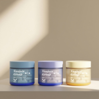 Pot en verre rond vide de luxe mat givré vert rose bleu de 60 ml, 120 ml, 180 ml, 250 ml, 8 oz pour cosmétiques, gommages corporels et crèmes pour le visage avec couvercles