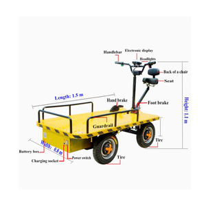 Electric Lift <b>Trolley</b> Motorized <b>Platform</b> Carts Warehouse Outdoor Logistics Powered Flatbed Cart Mover Hand Truck - Product Image 4