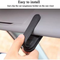 Clip magnétique pour lunettes de soleil en cuir pour pare-soleil de voiture, boîte à lunettes, support pour lunettes de soleil, porte-cartes, porte-billets, support de fixation