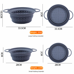 <span class=keywords><strong>Scolapasta</strong></span> Pieghevole in Silicone con Manici Estensibili, Colino Pieghevole Senza BPA per Sopra il Lavello, Cesto Portafrutta Salvaspazio - Product Image 2
