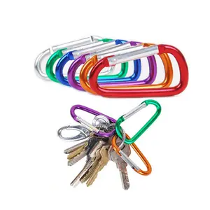 Nhôm Phẳng D Hình Dạng Cắm Trại Chai Nước Mini Keychain Móc Clip Nhôm 2 Inch Nhỏ Carabiner