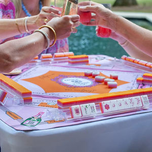 Ensemble de Mahjong américain en acrylique personnalisé avec bulles de champagne orange, 160 tuiles, personnalisation complète de l'illustration sur 1 à 4 couches, fournisseur - Product Image 4