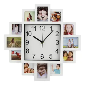 16 Zoll große DIY Foto rahmen Sublimation Uhr Bilder Quarz Relojes Horloge Art Plastic Home Dekorative moderne Wanduhren