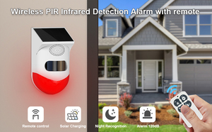 Sistema de Alarma Antirrobo con Carga <span class=keywords><strong>Solar</strong></span>, <span class=keywords><strong>Sensor</strong></span> de <span class=keywords><strong>Movimiento</strong></span> PIR, Resistente al Agua IP65, Control Remoto Wi-Fi, ABS, Rango de Detección de 9-16 m - Product Image 2