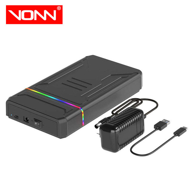 Wholesale OEM 6Gbps 3.5inch Type-C Enclosure With LED Light Office High-Speed Mobile Hard Disk Boxes for SSD & HDD