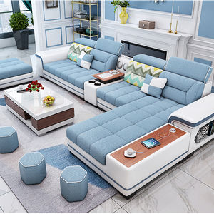 दरवाजा टू डोर मूल्य लिविंग रूम 7 सीटर सोफे बिस्तर सोफे पर रीक्लाइनिंग कपड़े के आकार के कोने 1 + 2 + 3 मॉड्यूलर सोफे फर्नीचर - Product Image 4