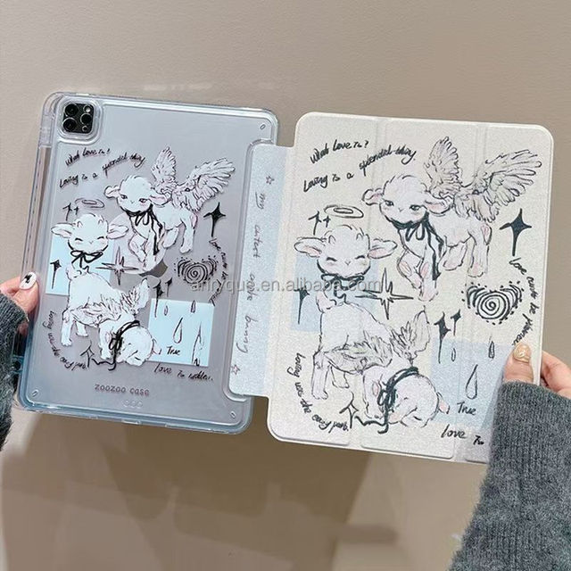 Graffiti Sheep Case for iPad Pro 13 Inch M4 2024 Air 13 M2 iPad Pro 12.9 2022/2021/2020 6th/5th/4th Gen Cover with Pencil Holder