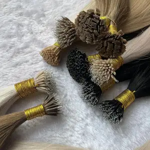 Best Selling Grade 10A Flat Tip Hair Extensions Double Drawn Keratin Hair Extensions Human Hair Flat Tip