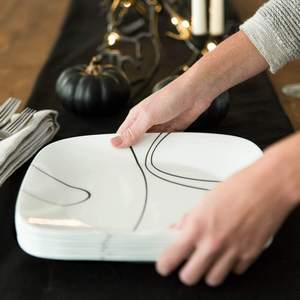 Set di Stoviglie in Melamina <span class=keywords><strong>da</strong></span> 12 Pezzi per <span class=keywords><strong>6</strong></span> Persone, <span class=keywords><strong>Servizio</strong></span> di <span class=keywords><strong>Piatti</strong></span> e Ciotole, Design Elegante con Linee Semplici - Product Image 2