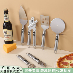 Juego de Utensilios de Cocina Mini de Acero Inoxidable, 6 Piezas, Herramientas Multifuncionales con Espátula para Pizza, Rodillo, Cuchillo, Abrebotellas - Product Image 4