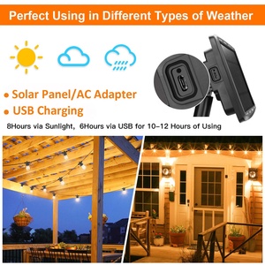 Đèn Dây Năng Lượng Mặt Trời Đặt Bóng Đèn LED 3V 12V Và Bảng Điều Khiển Năng Lượng Mặt Trời Bao Gồm Đèn Dây LED Năng Lượng Mặt Trời RGB Trắng Ấm - Product Image 4