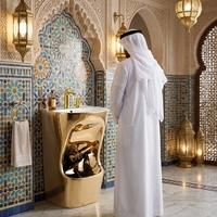 Wudumate Lavabo de salle de bain noir en céramique pour ablutions musulmanes (Wudu), à poser au sol, avec fonction de lavage des pieds