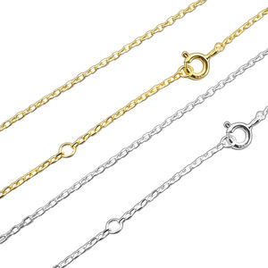 Cadena de eslabones de Plata de Ley 925 para mujer, joyería clásica para mujer, collar de cadena cruzada de plata 925 - Product Image 1