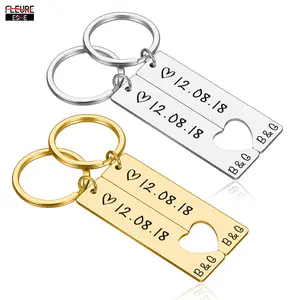 זוגות מותאמים Keychain חברה של החבר הבעל יום נישואים ולנטיין יום מתנת הבטחת זרת נשים גברים מותאם אישית שם KeyChain