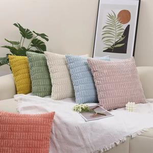 ปลอกหมอนสีแดงสีเหลืองสีฟ้าหมอนโซฟาตกแต่งหมอนกำมะหยี่สีเขียวสำหรับห้องนั่งเล่นตกแต่งรถยนต์45X45ของตกแต่งบ้าน - Product Image 3