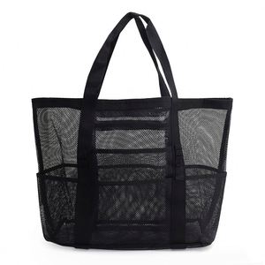 Custom Open Nylon Mesh Breathable Beach & Bathroom Bag with <b>Large</b> Capacity Shoulder Strap - Product Image 1