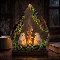 Lampe fantôme d'Halloween en époxy faite à la main par Bonfire, adorable ornement de bureau fantôme, veilleuse fabriquée en Chine, cadeau idéal pour les amis