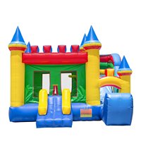 Château gonflable de qualité commerciale avec toboggan et souffleur en PVC 16' X 17' pour jardin, parc, fêtes d'anniversaire