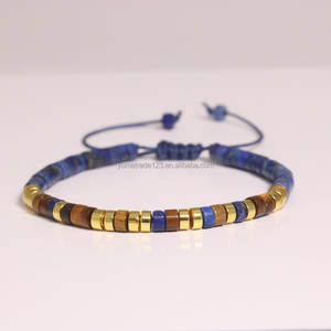 Pulsera de Turquesa Africana Natural, Ojo de Tigre y Musgo, Tejida a Mano, Ajustable, Estilo Picasso EmperorJewelry para Mujeres y Hombres, Uso Diario - Product Image 4