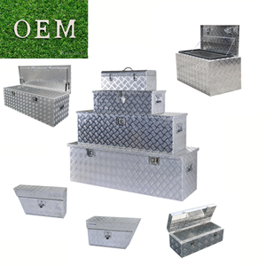 Boîte de pick-up en aluminium personnalisée camion de voyage 24 pouces boîte à outils à plat sous la remorque stockage d'outils de nez en V de langue - Product Image 6