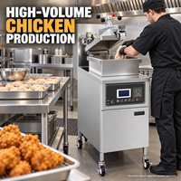 Friteuse à pression électrique commerciale 24L avec contrôle LCD et filtration d'huile pour les magasins de poulet frit et les cuisines QSR