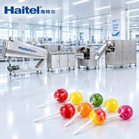 Nouvelle ligne de production de sucettes en forme de boule entièrement automatique Haitel, haute performance, en acier inoxydable, équipement de fabrication de confiseries