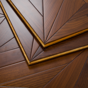 Parquet en bois de noyer multicouche T&G brillant de qualité AB, anti-dérapant, anti-mites, certifié CE, 14mm, 15mm, 20mm, pour projets commerciaux - Product Image 1