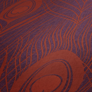 Fabriqué en Allemagne-Rouleaux de papier peint de luxe Plumes Rouge Violet Or Papier peint contractuel en vinyle non tissé-10,05x0,53 m - Product Image 1