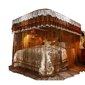 Moustiquaire à trois portes de style princesse <span class=keywords><strong>Abri</strong></span> de pluie Rideaux de lit à double couche de style palais Maille cryptée Polyester d'été - Product Image 3