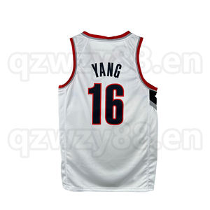 Portland Trail Blazers YANG SIMMINS Maillot de <span class=keywords><strong>basket</strong></span>-ball imprimé par transfert thermique 100 % polyester à séchage rapide pour <span class=keywords><strong>homme</strong></span>, grande taille - Product Image 5