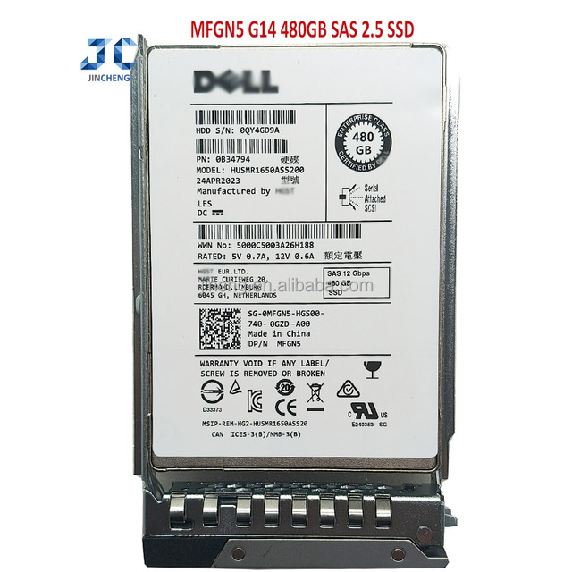 MFGN5 480GB SAS 2.5in SSD Compatible with R750 R650 R640 R540 R440 R740
