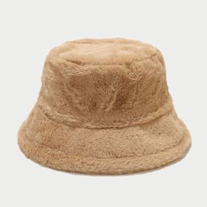 Trendy Solid Color Plush Faux Fur Bucket <b>Winter</b> Fluffy Warm <b>Hat</b> for Women <b>Men</b> Girls Teens Promotion Gift - Product Image 4
