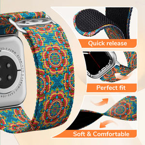 Trendybay Luxe Doux Sport pour <span class=keywords><strong>Apple</strong></span> <span class=keywords><strong>Watch</strong></span> Strap 42/44/45/49mm Nylon <span class=keywords><strong>Bracelet</strong></span> de Montre <span class=keywords><strong>Bracelet</strong></span> en Tissu pour IWatch 8/9/10 Ultra 2 - Product Image 2