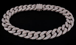 Pulsera de Eslabones Cubanos con Diseño de Diamantes para Hombre y Mujer, Joyería para Fiestas y Uso Diario - Product Image 1