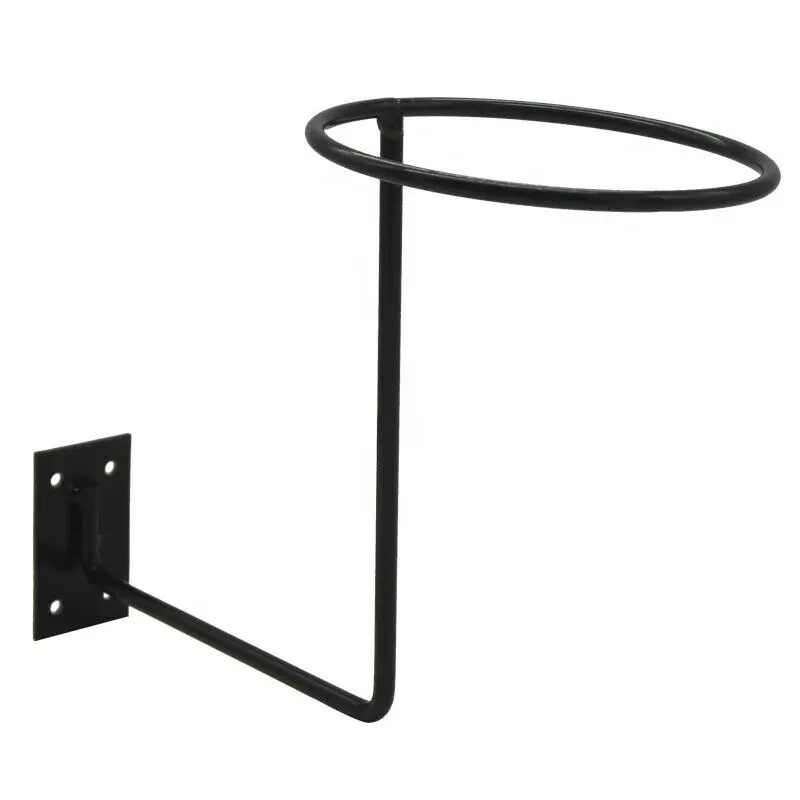 Black Powder Coated Metal Motorcycle Helmet Wall Mount Display Stand