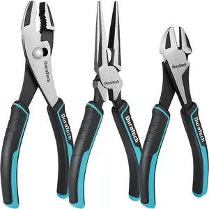 DURATECH Pliers tool Set with Needle Nose Pliers Slip Joint and Diagonal Cutting Pliers for Plumbing and Automotive