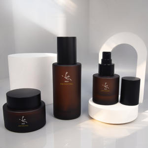 Amber cam damlalık şişe cilt bakımı şişeleri için lüks cilt bakımı serumu pompa Toner için lüks kozmetik kapları ambalaj - Product Image 3